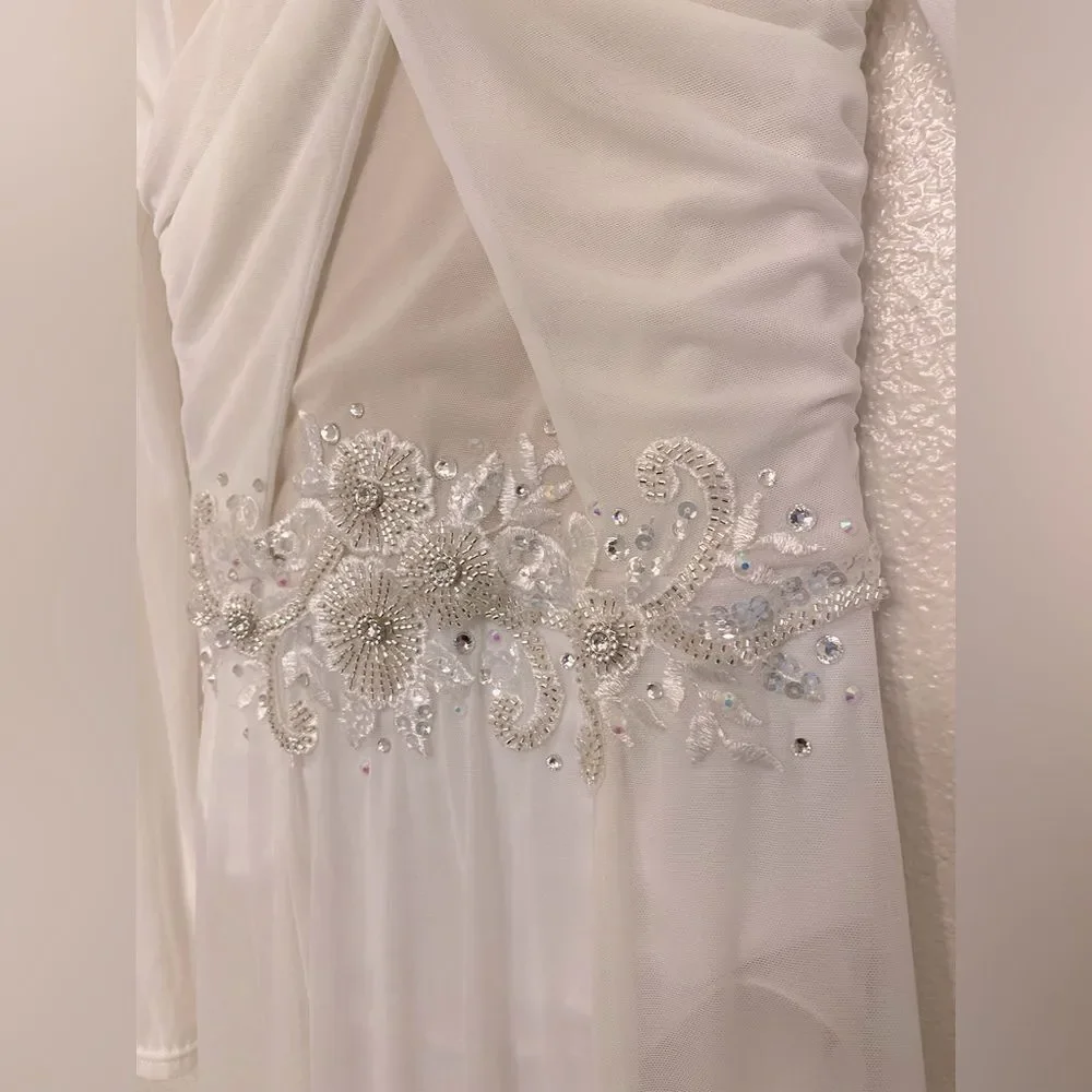WEISSMAN Dance elite lyrical custom solo illusion dress white Star D10402 MC chi